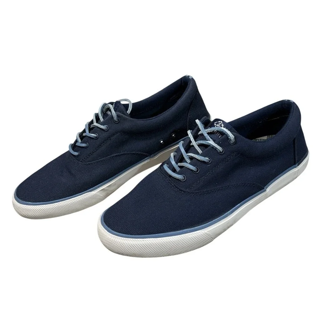 Sperry Top Sider Navy Canvas Boat Sneakers Shoes Mens Size‎ 11.5
